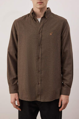 Lacivert Regular Erkek Flanel Nak?sl? Gomlek TMNAW26GO00010 - Trendyolmilla фото 14
