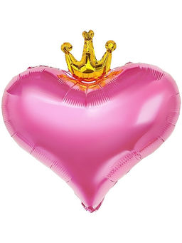 Воздушные шары фольгированные 18 Сердце с короной, 5 шт.