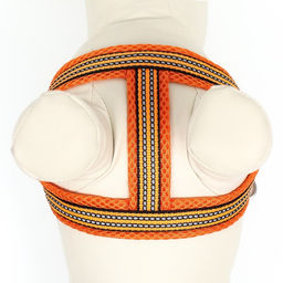 Шлейка супермягкая со светоотражающей прошивкой, размер М, обхват 32-63 см, оранжевая - Пижон фото 6