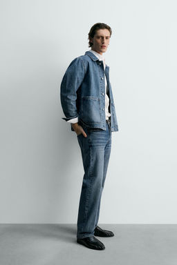 CAZADORA DENIM RELAXED FIT BOLSILLOS / Azul medio - Zara фото 4