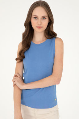 Женская темно-синяя базовая футболка Неожиданная скидка в корзине - U.s. polo assn фото 3