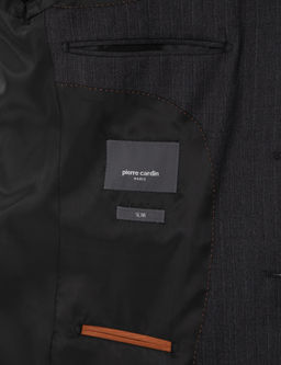 Antrasit Slim Fit %100 Y_n _izgili Tak_m Elbise