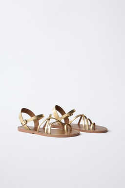 SANDALIA PIEL / Oro - Zara фото 2