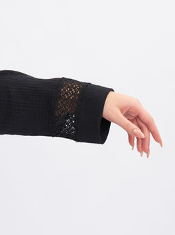 Платье из муслина с кружевом PP68001BLK01 - Артесса фото 8