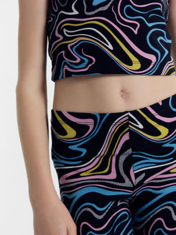 Топ для девочек в черном цвете с принтом линиии - Mark formelle фото 6