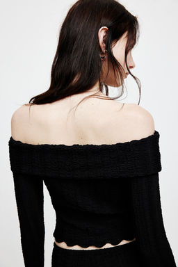 Top off-the-shoulder con textura - H&m фото 4