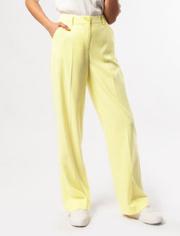 Брюки Vilatte прямые из поливискозы с фактурой желтый  фото 3