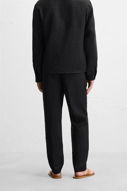 REGULAR FIT 100% LINEN TROUSERS - Zara фото 3