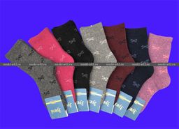 Цена за 12 пар. Зувей носки женские ангора внутри махра Бантики 36-41 (фактически 36-41)  фото 4