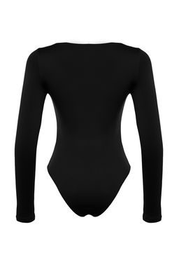 TRENDYOLMILLA Siyah Slim C?tc?tl? Havuz Yaka Uzun Kollu Yumusak Kumasl? Esnek Orme Body TWOAW24BD00031  фото 8