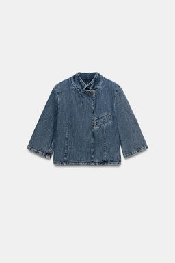 BLAZER DENIM CROPPED ZW COLLECTION / Azul - Zara фото 8
