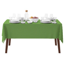 Скатерть 180х145см Горох зеленый, длина стола до 140см, на 6 персон, хлопок Оптима 171г/м2, упаковка классическая 28х41см, Домашняя мода (Россия)