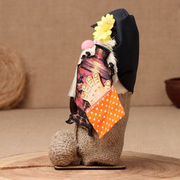 Фигурка-оберег «Домовой. Кузя в кепке, с самоваром и подковой», 26×15×12 см, МИКС