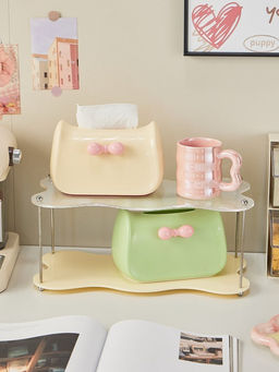 Салфетница Glossy bow, green (21*12,5*12,5 см)