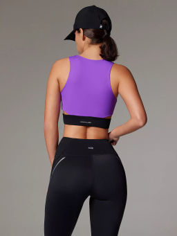 Спортивный топ-бра со средней поддержкой и вставными чашками в фиолетовом цвете - Eazyway фото 2