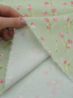 Штапель Премиум (Digital) Весеннее чувство цв.фисташковый, ш.1.45м, вискоза-100%, 120гр/м.кв - Купава фото 4