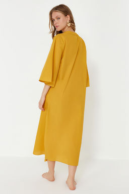 Siyah Cizgili Maxi Dokuma %100 Pamuk Puskullu Plaj Kimono&Kaftan TBESS20KM0024 - Trendyolmilla фото 19