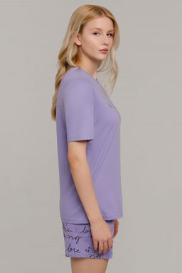 Арт. 9139 Пижама с шортами 42-50 (5 шт) Цвет:верх-сиреневый,низ-сиреневый - Калинка фото 6