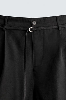 BERMUDA RELAXED FIT PLIEGUES CINTUR?N / Verde gris - Zara фото 9