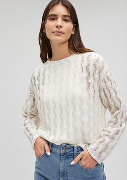 Transparan Beyaz Triko - Mavi фото 2