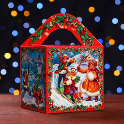 Цена за 5 шт. Подарочная коробка Кубик большой Винтаж120х120х120 (+60)