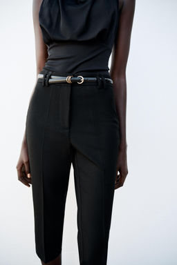 PANTAL?N CAPRI CINTUR?N / Negro - Zara фото 3