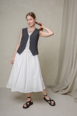 100% ЛЁН стильный жилет полуприлегающий