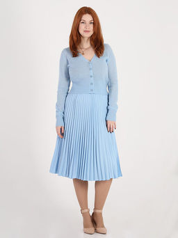 Плиссированная юбка женская больших размеров офисная - Almond фото 48