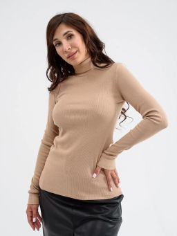 Водолазка кашкорсе рубчик  Хлопок 95% лайкра 5%(высокая стойка)