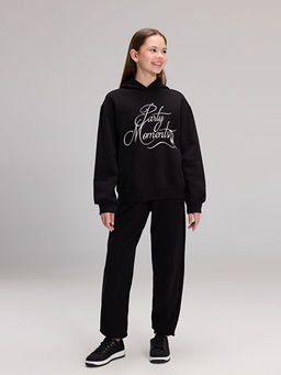 Kap??onlu K?z ?ocuk Kal?n Sweatshirt