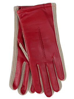 Женские демисезонные перчатки из натуральной кожи, цвет красный