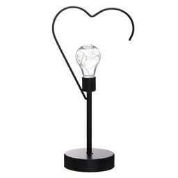 Ночник настольный "Сердце" LED от батареек 3хААА черный 11х16,5х36,4 см RISALUX