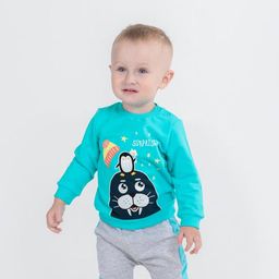 CRB wear/CWNB 62877-40-289 Джемпер для мальчика, бирюзовый/Ex.Cherubino