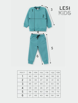 Костюм детский бирюзовый, бирюза - Lesi kids фото 20