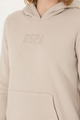 Женская бежевая базовая толстовка с капюшоном Неожиданная скидка в корзине - U.s. polo assn фото 7