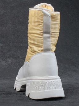 02-FAS99-5Z YELLOW/WHITE Дутики женские (искусственная кожа, плащевая ткань, шерсть) - Фабричный китай фото 7