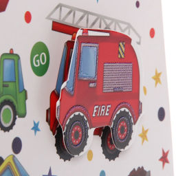 Цена за 12 шт. Пакет подарочный "Машинки" 18*23*8 см, микс