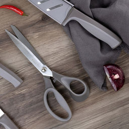 Ножницы кухонные TalleR 25,5см, s2,5мм, сталь, пластмассовые ручки с ТПР покрытием (Китай) - Домашняя мода фото 3