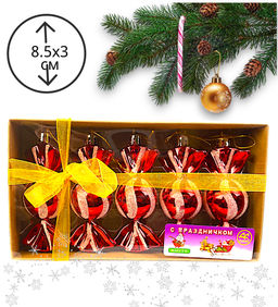 Новогоднее украшение на ёлку, кнфеты 8.5х3см, у подарочной упаковке - Family фото 2
