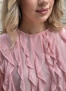 K13520 Лонгслив с рюшами РОЗОВЫЙ