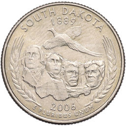 Монета 1/4 доллара (25 центов) 2006 года P США Штаты и территории  Южная Дакота