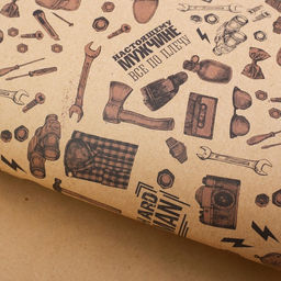 Цена за 10 шт. Бумага упаковочная крафтовая Настоящему мужчине, 50?70 см