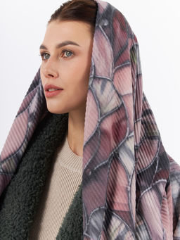 Большой, мягкий, тонкий и очень нежный двусторонний палантин с рисунком - Tantino фото 3