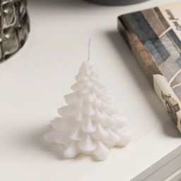 Цена за 6 шт. Светодиодная фигура «Ёлочка свеча» 9×8 см, от батареек AG13×3, свечение тёплое белое
