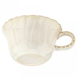 "Янтарь" Чашка фарфоровая 300мл, д11,2см, h6,5см, с блюдцем д15,5см, h2,4см, глянцевая глазурь, фигурная, с деколью, отводка (Китай)
