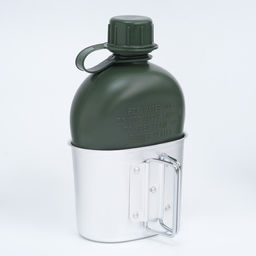 Фляжка армейская походная Adventure, 1 л, для воды, с котелком, пластиковая, зелёная - Simaland фото 7