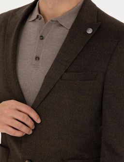 Kahverengi Ekstra Slim Fit Ceket