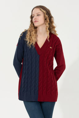 U. S. Polo Assn Женский темно-синий свитер с v-образным вырезом