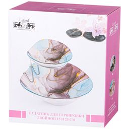 САЛАТНИК ДЛЯ СЕРВИРОВКИ ДВОЙНОЙ 15*13 И 25*22 СМ H=18 CM КОЛЛЕКЦИЯ MARBLE - Lefard фото 3