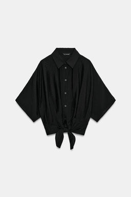 CAMISA MANGA CORTA NUDO / Negro